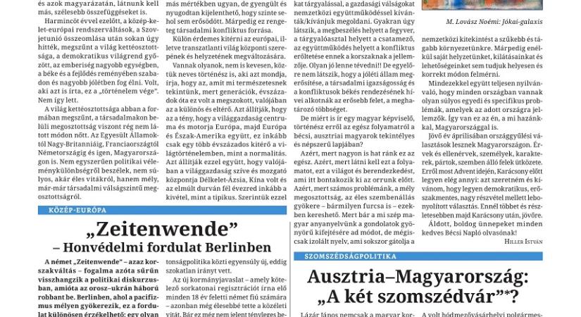 Gazdag tartalom a Bécsi Napló 2025-ös utolsó számában