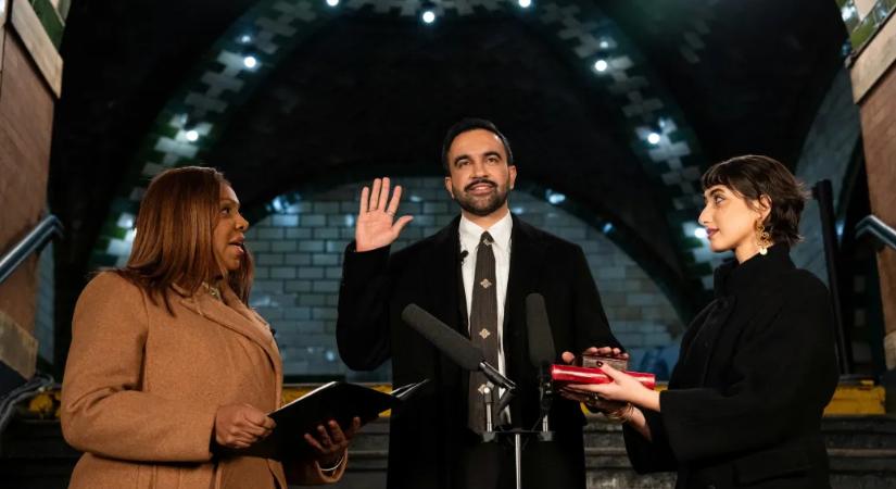 Az egyik legrégebbi metróállomáson tette le hivatali esküjét New York új polgármestere