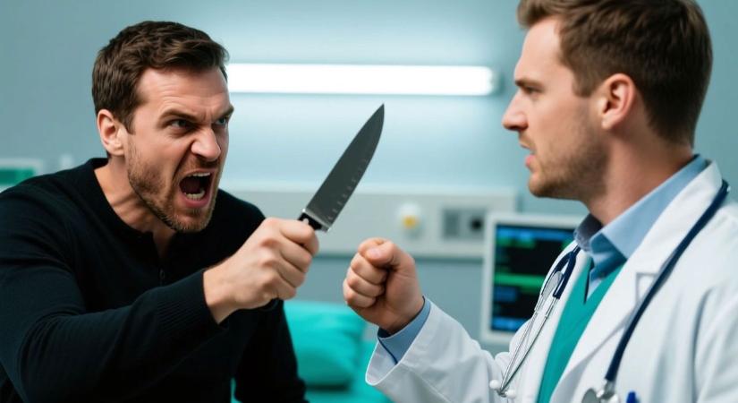 Kést rántott az orvosra és az asszisztensre az ügyeleten egy férfi