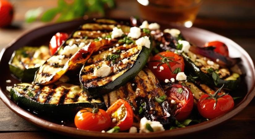 Grillezett zöldségek házi mártással