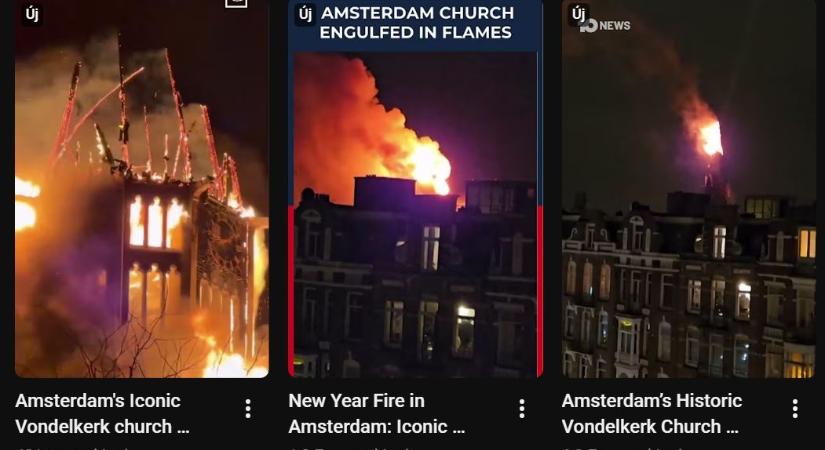 Tűz pusztított el egy neves amszterdami templomépületet (Videó!)