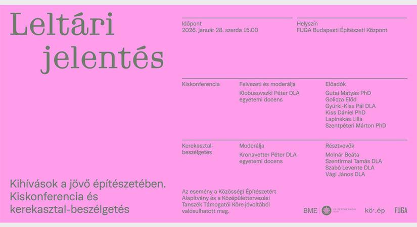 LELTÁRI JELENTÉS – Kihívások a jövő építészetében. Kiskonferencia és kerekasztal-beszélgetés