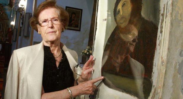 Elhunyt a világhírű Cecilia Giménez, a Majom Krisztus balsikerű restaurátora