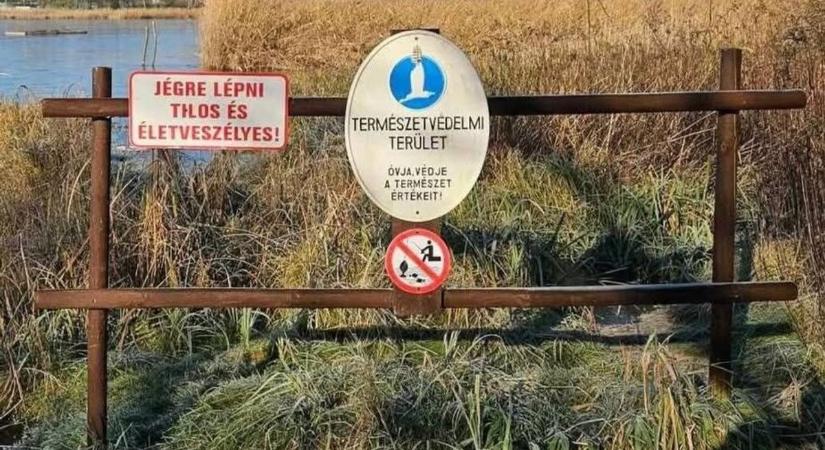 Tilos és életveszélyes a Sóstó jegére lépni