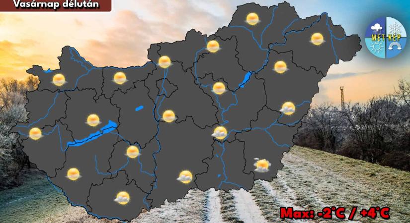 Vasárnap eleinte délkeleten még eshet, majd egyre többfelé előbújik a Nap