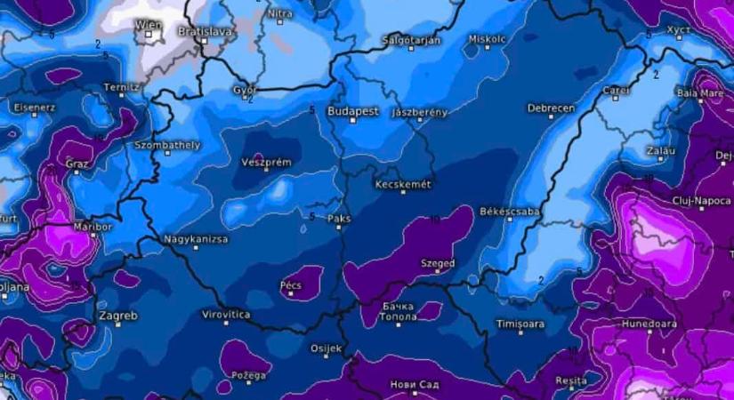 Hétfőtől szinte országos havazás jön,keleten ónos eső sem kizárt!