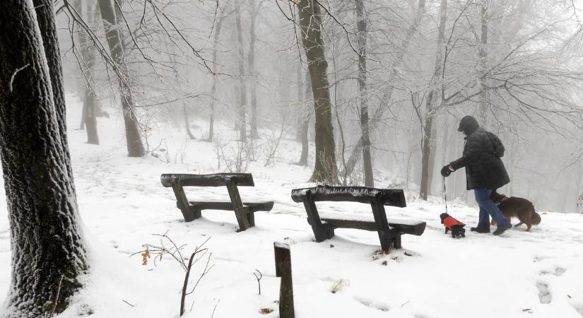 Figyelmeztetést adtak ki: Hétfőtől több hullámban érkező havazás várható, egyes térségekben 10 centivel – itt a térkép
