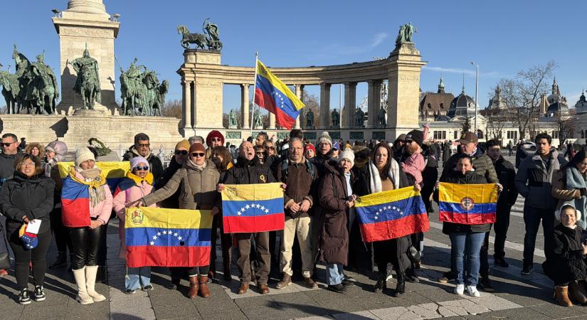 Venézek demonstráltak a Hősök terén