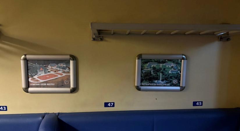 A batidai „Lázár-kastély" is fölkerült a vasúti fülkékbe kihelyezett képek közé