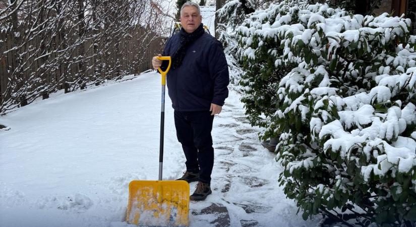 Hóhelyzet: Orbán lapátot ragadott, Karácsony felmérte a közlekedést