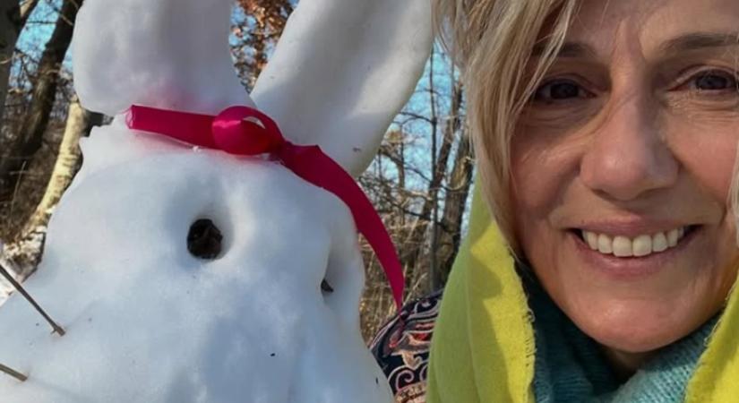 Barabás Évi téli öröme: ezek aztán hóemberek!