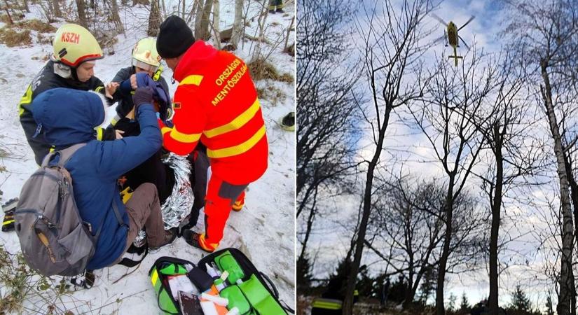 Ismét bajba jutott egy túrázó a Kőszegi-hegységben, mentőhelikoptert is riasztani kellett - fotók