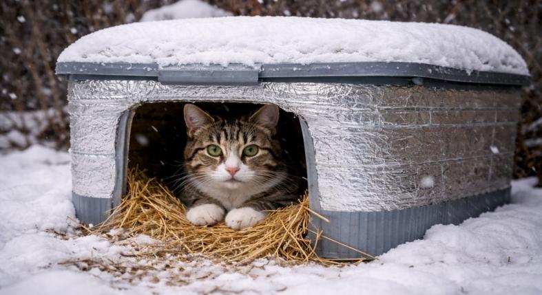 Így készíthetsz meleg, biztonságos búvóhelyet kóbor cicáknak egyszerűen