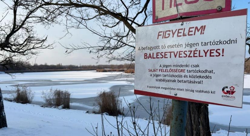 Életveszélyes a befagyott tavak jegére menni – büntetés is járhat érte