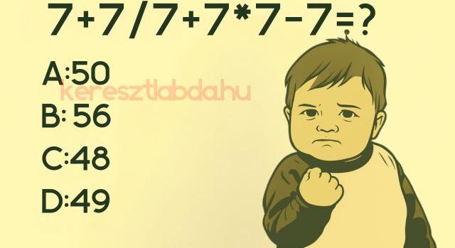 Napi trükkös matek feladat: 50 vagy 56? Itt a helyes megoldás!