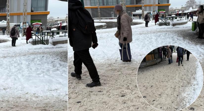 „Úgy totyogunk, mint a pingvinek!” – Hókáosz Budapesten: az Örs vezér tér életveszélyes