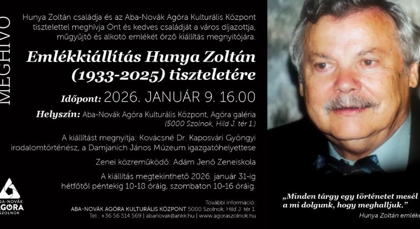 Emlékkiállítás nyílik Hunya Zoltán tiszteletére Szolnokon