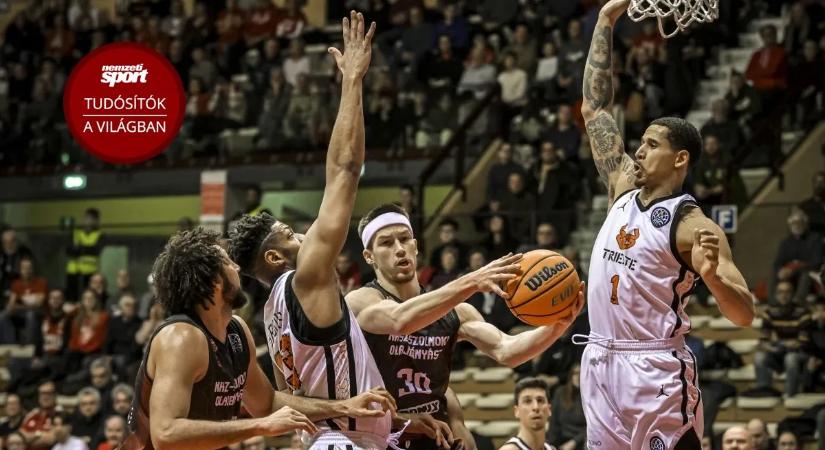 Bravúr Triesztben, kiharcolta a harmadik meccset a Szolnok a férfi kosár BL rájátszásában