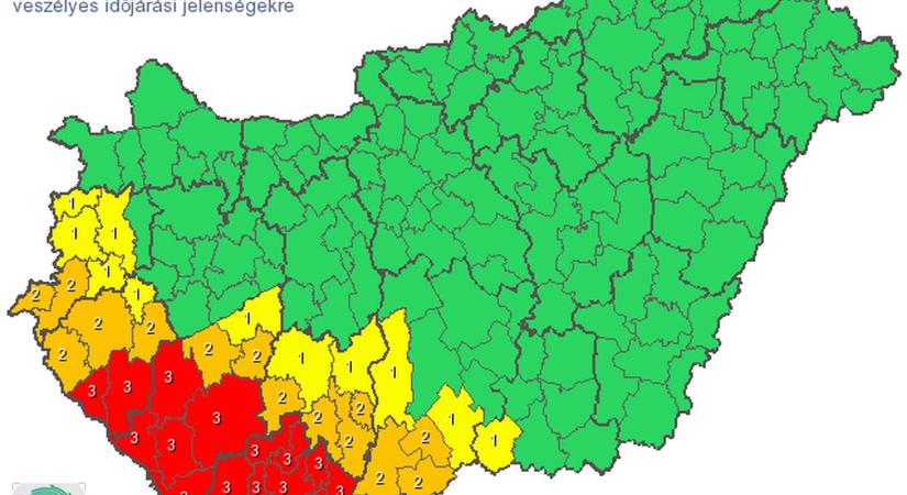 Jön az ónos eső – másodfokú riasztást adtak ki több délnyugati járásra