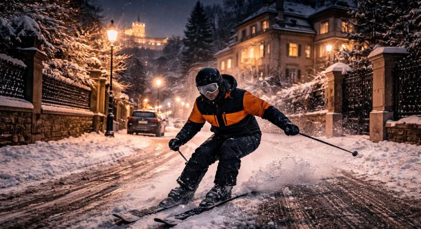 Felrobbantotta az internetet a kaposvári TikTok huszár videója, ahogy Budapesten síel