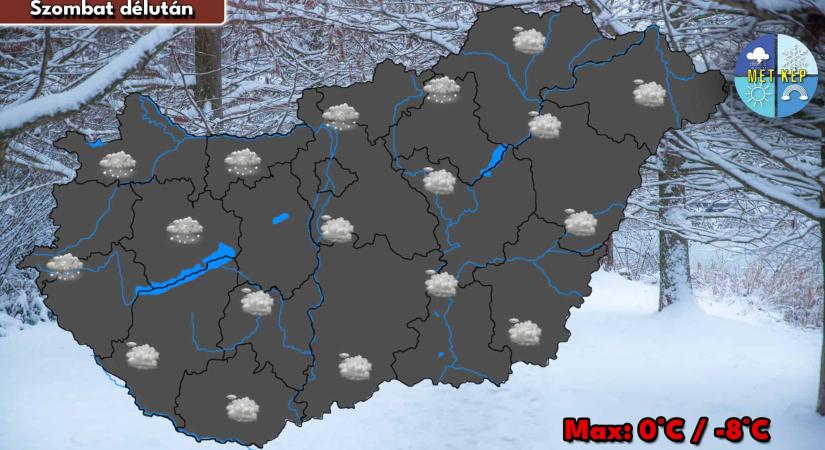 Késő délutántól, estétől egy hidegfront okozhat újabb havazást