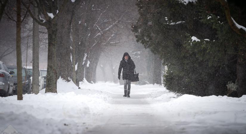 Havas győri hétköznapok – ilyen nagy pelyhekben hullott a hó pénteken!