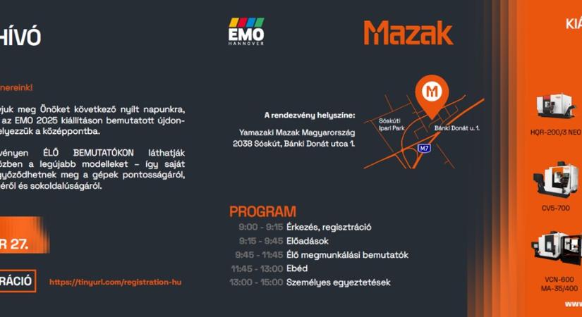 EMO Encore esemény a Mazaknál – 2026. 01. 27. Sóskút
