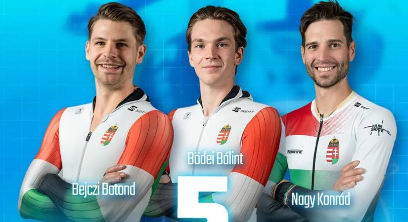 Gyorskorcsolya Eb: ötödik a magyar trió férfi csapatsprintben