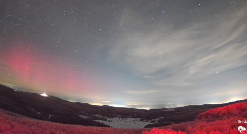 Nagyvisnyónál táncolt az év első sarki fénye