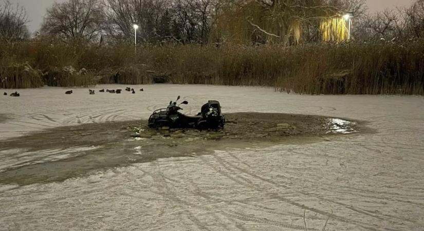 Egy quad alatt Monoron, két fiatal alatt Soltvadkerten szakadt be a helyi tó jege