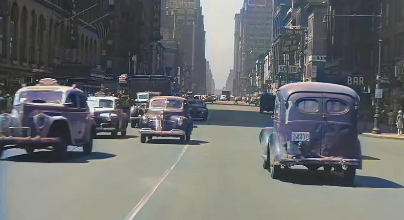 Ilyen volt a csúcsforgalom New Yorkban, 1945-ben