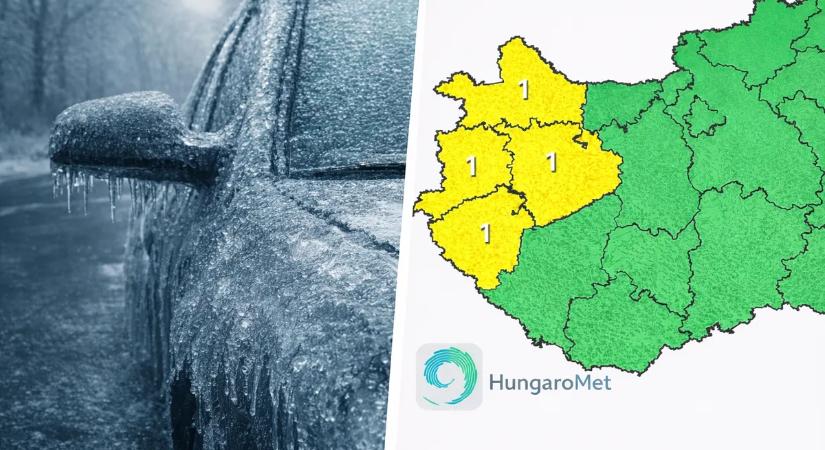Kristálytisztán látszik a térképen: Itt lesz a legveszélyesebb a közlekedés hétfőn (riasztást adott ki a HungaroMet)