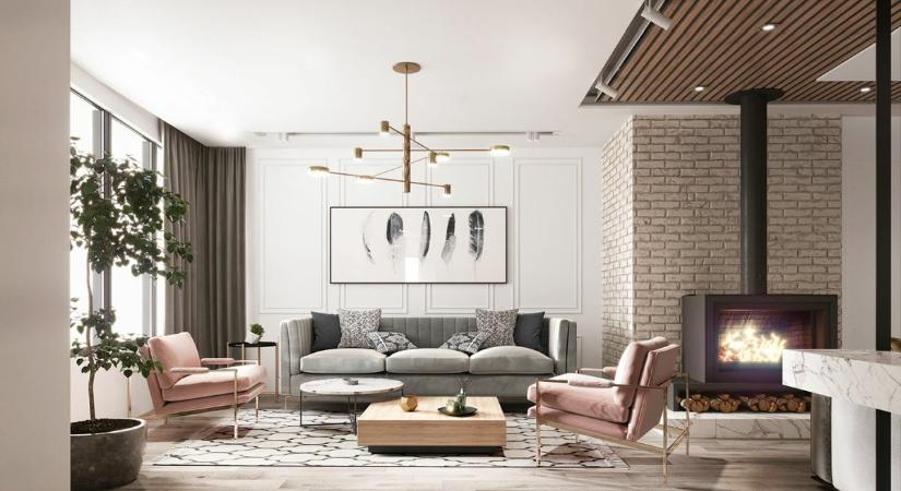 Modern elegancia egybenyitott térben – Inspiráló nappali–konyha–étkező összehangolt dizájnnal