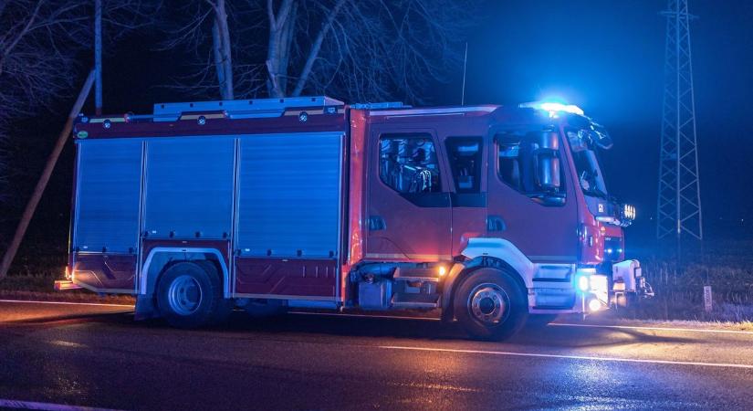 Nagy erőkkel vonultak a tűzoltók Baja külterületére