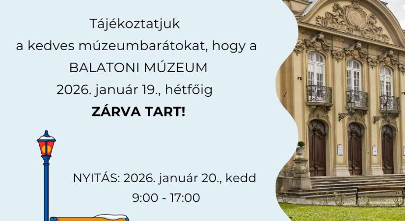 Egy hét múlva folytatódnak a programok a Balatoni Múzeumban