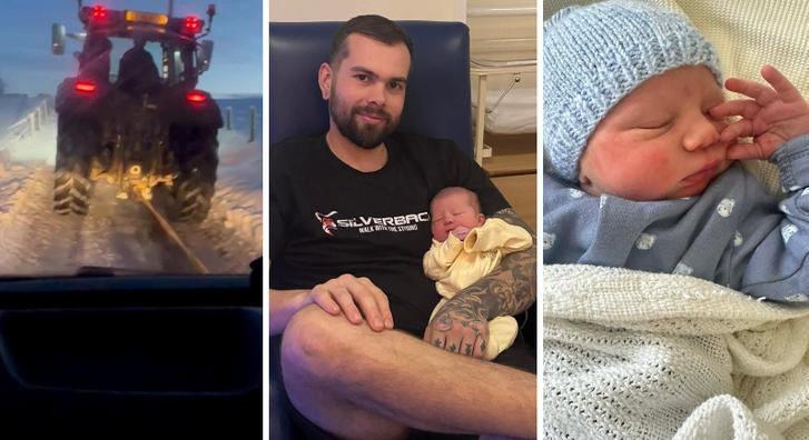 Traktorral kellett hazavinni az újszülöttet a tomboló hóvihar közepette