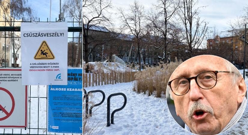 Hókáosz Erzsébetvárosban: Niedermüller inkább bezárta a parkokat, minthogy megoldja a problémát