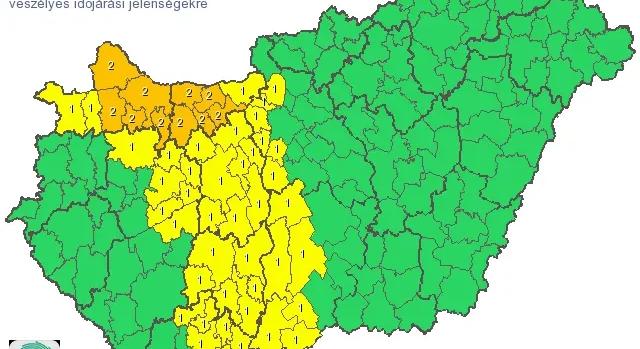 Keletebbre tolódott az ónos esőre kiadott riasztás határa