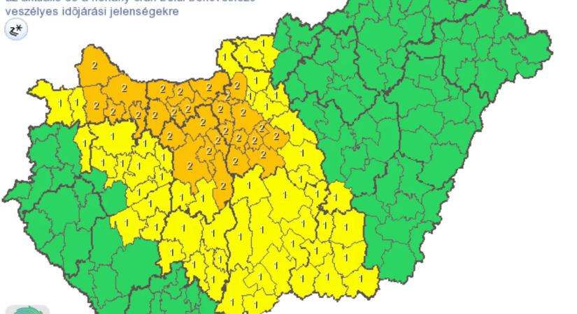 Narancs riasztás Budapesten és Pest vármegyében: tartós ónos eső jön a következő órákban