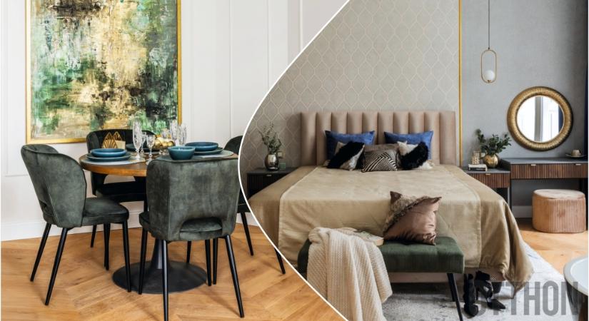 Nemes anyagok és időtálló bútorok alkotnak meseszép egységet ebben a 72 m2-es lakásban