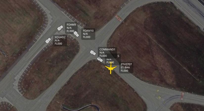 Fűre csúszott egy áruszállító gép a budapesti repülőtéren