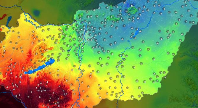 18 fokos kontraszt választja szét az országot