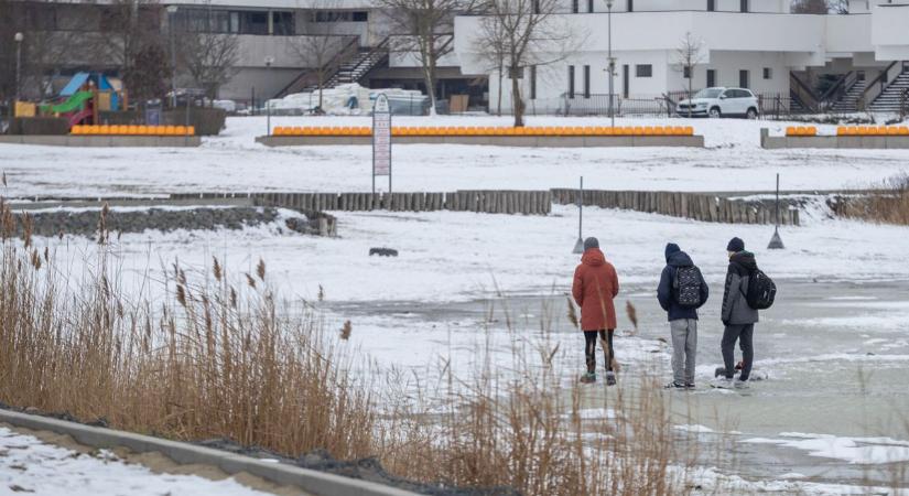 Jégvastagság a Velencei-tavon: jön az olvadás?