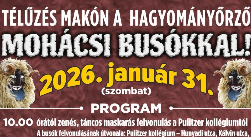 Télűzés a mohácsi busókkal 2026 Makó