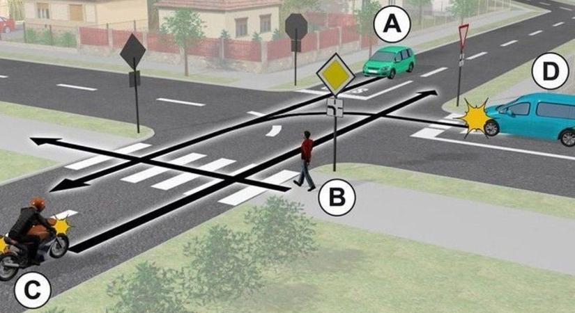 KRESZ: sokan elrontják, neked sikerül meghatározni a helyes áthaladási sorrendet?