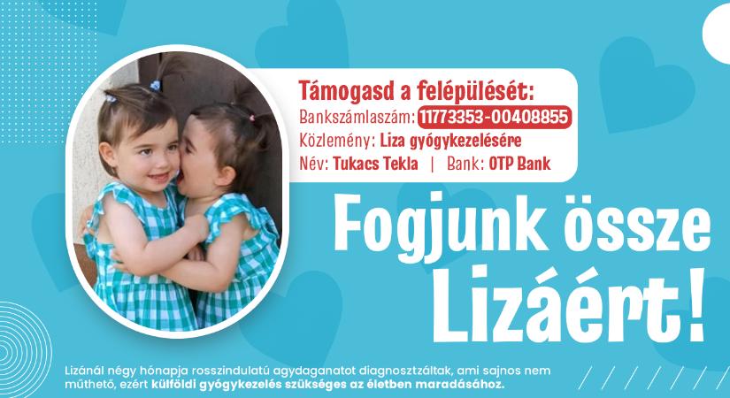 „Fogjunk össze Lizáért!” – Egy 3 éves agydaganattal küzdő kislány életéért indult országos összefogás