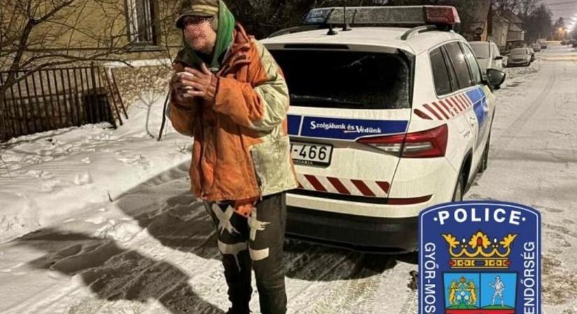 Rászorulókon segítettek a vármegyei rendőrök, a győri hajléktalanszállóra vitték a kihűlt embereket