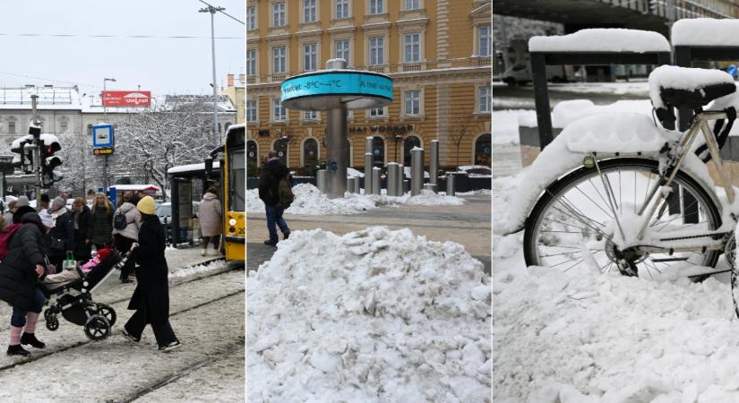 Hókáosz bénítja továbbra is Budapestet: bokáig érő sár, jégpályává váló járdák, utak