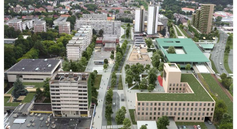 Salgótarján városközpont rehabilitációja – Az AU.ROOM Építész Műhely és a 3Z Kft. II. díjas terve