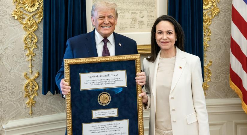 Maria Corina Machado Donald Trumpnak adta a Nobel-békedíját